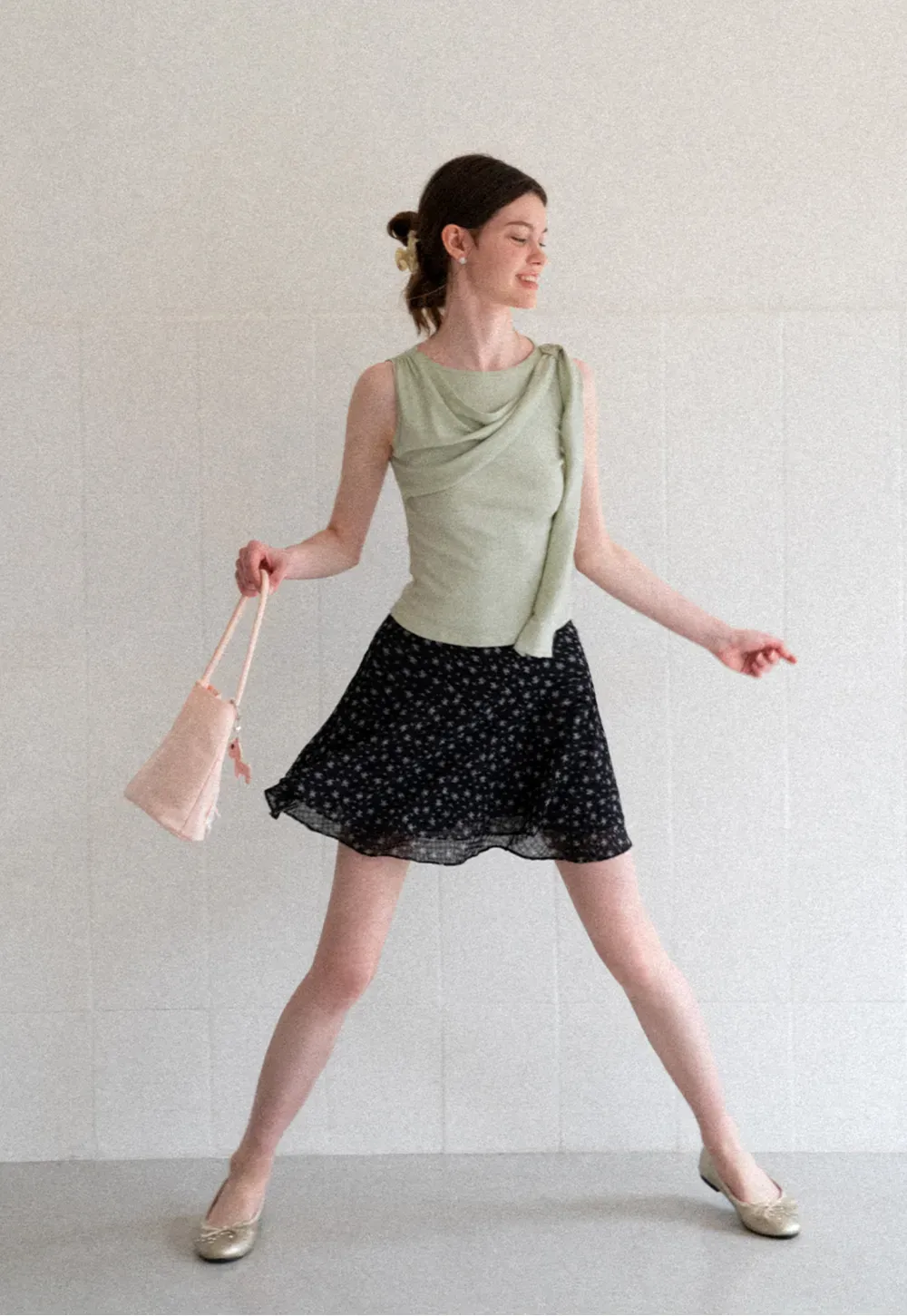 Asymmetrical Drape Sleeveless Top