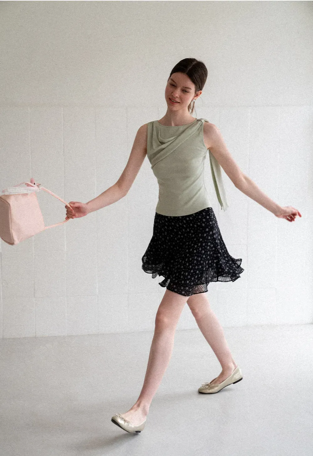 Asymmetrical Drape Sleeveless Top