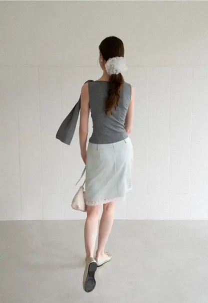 Asymmetrical Drape Sleeveless Top