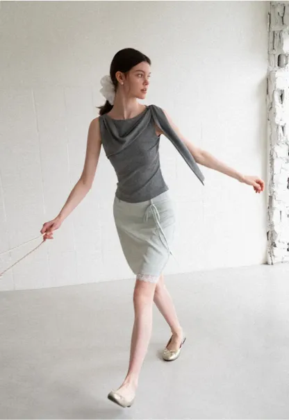 Asymmetrical Drape Sleeveless Top