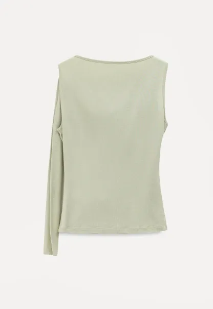 Asymmetrical Drape Sleeveless Top