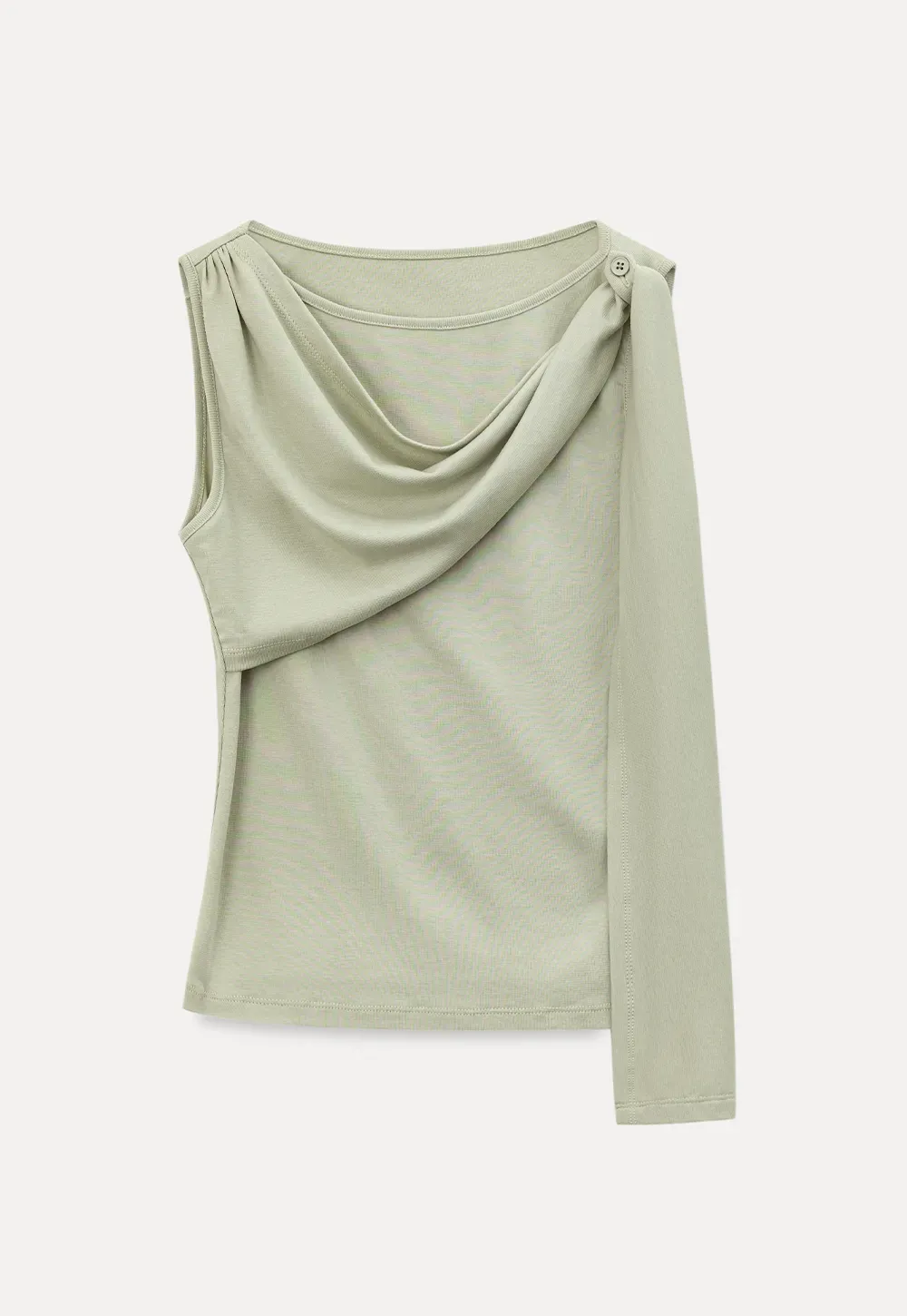 Asymmetrical Drape Sleeveless Top