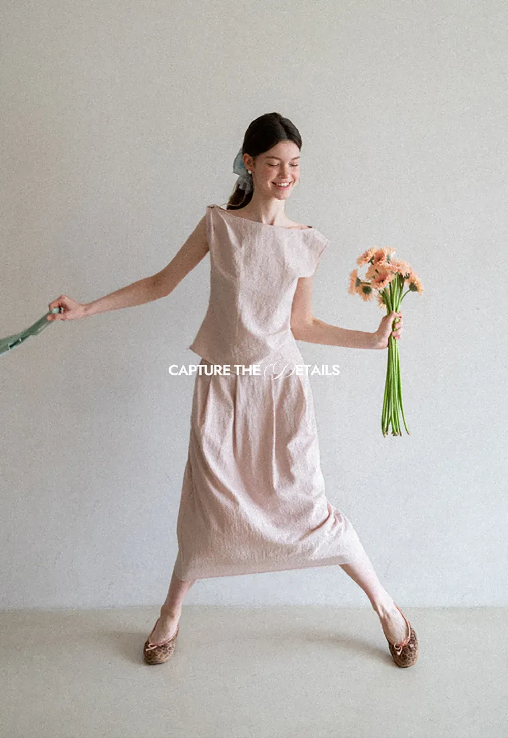Square Neck Sleeveless Top With Pleated Midi Skirt Set