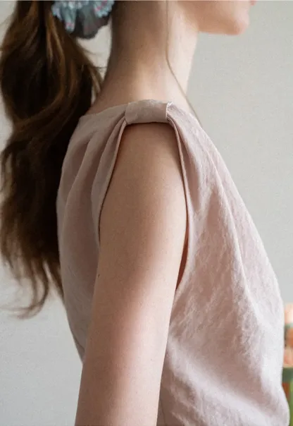 Square Neck Sleeveless Top With Pleated Midi Skirt Set