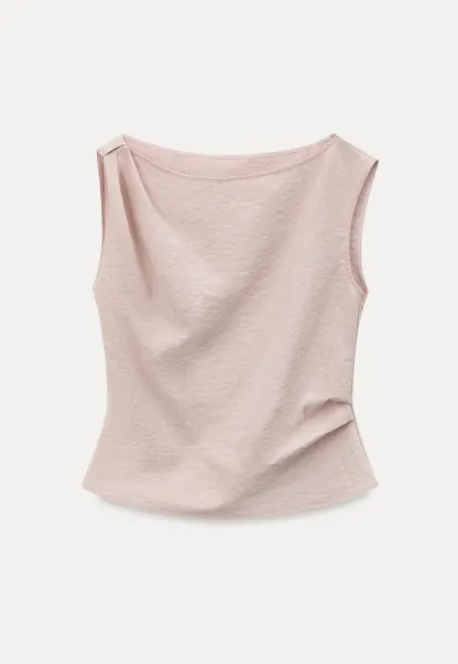 Square Neck Sleeveless Top With Pleated Midi Skirt Set
