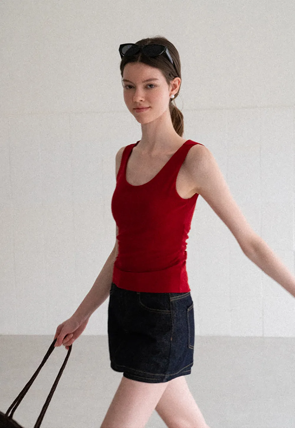 Cross Back Twist Detail Sleeveless Top