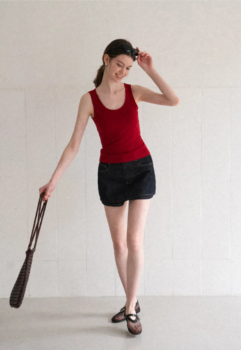 Cross Back Twist Detail Sleeveless Top