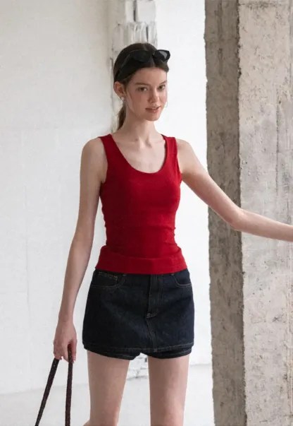 Cross Back Twist Detail Sleeveless Top