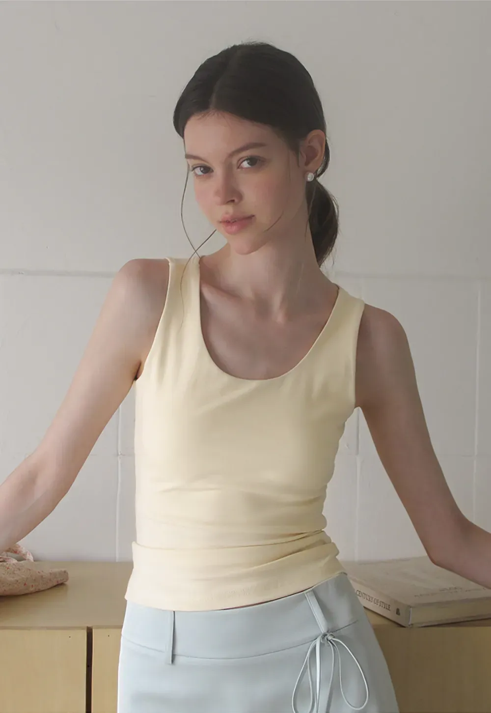 Cross Back Twist Detail Sleeveless Top