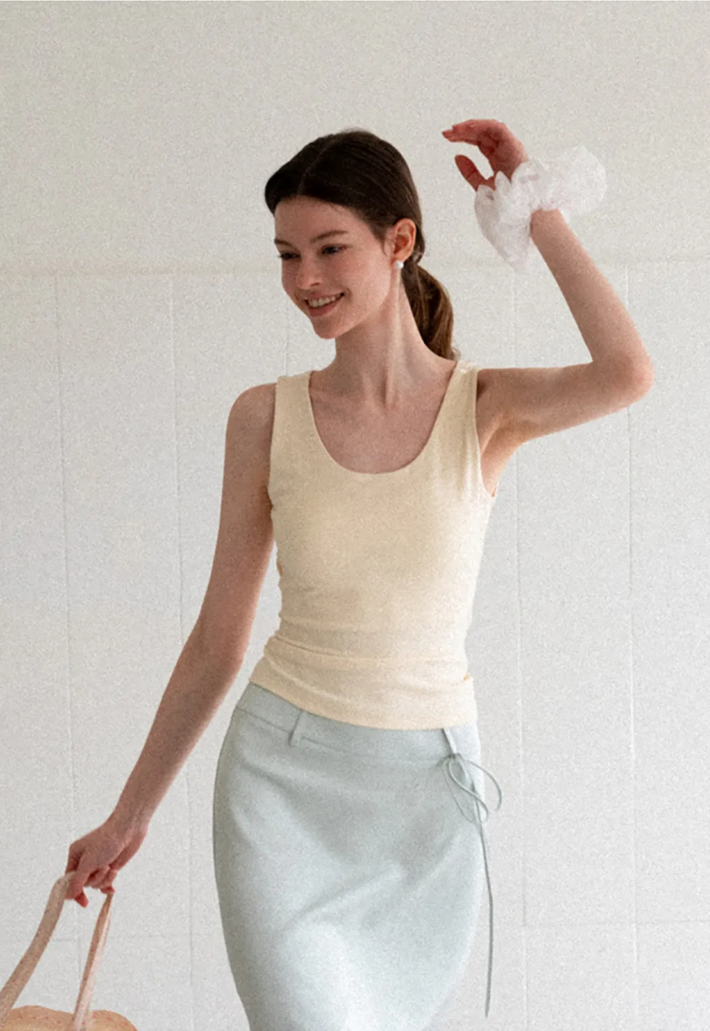 Cross Back Twist Detail Sleeveless Top