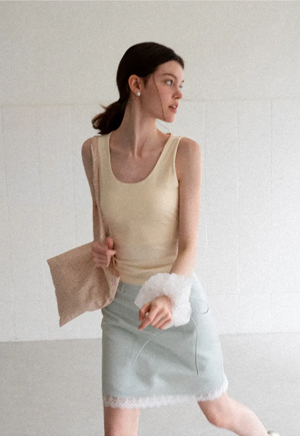 Cross Back Twist Detail Sleeveless Top
