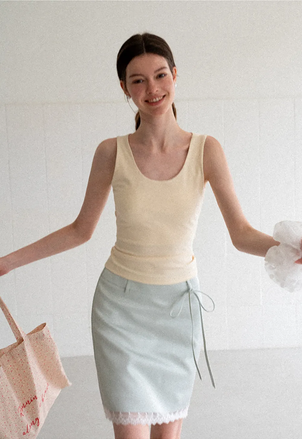 Cross Back Twist Detail Sleeveless Top