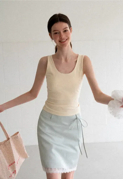 Cross Back Twist Detail Sleeveless Top