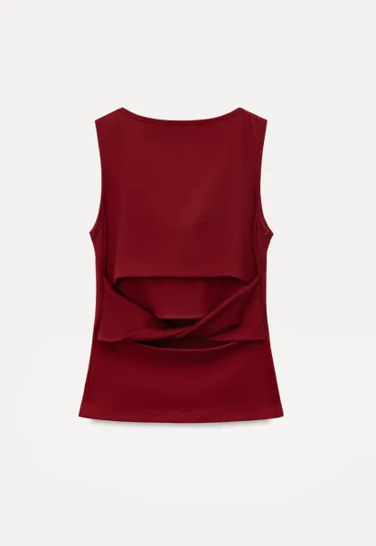 Cross Back Twist Detail Sleeveless Top