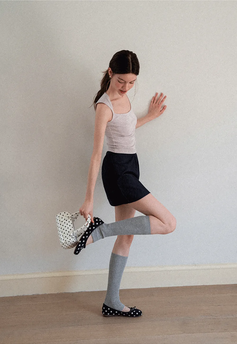 Ribbed Knit Square Neck Sleeveless Top