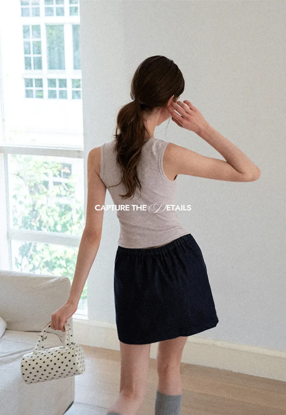 Ribbed Knit Square Neck Sleeveless Top