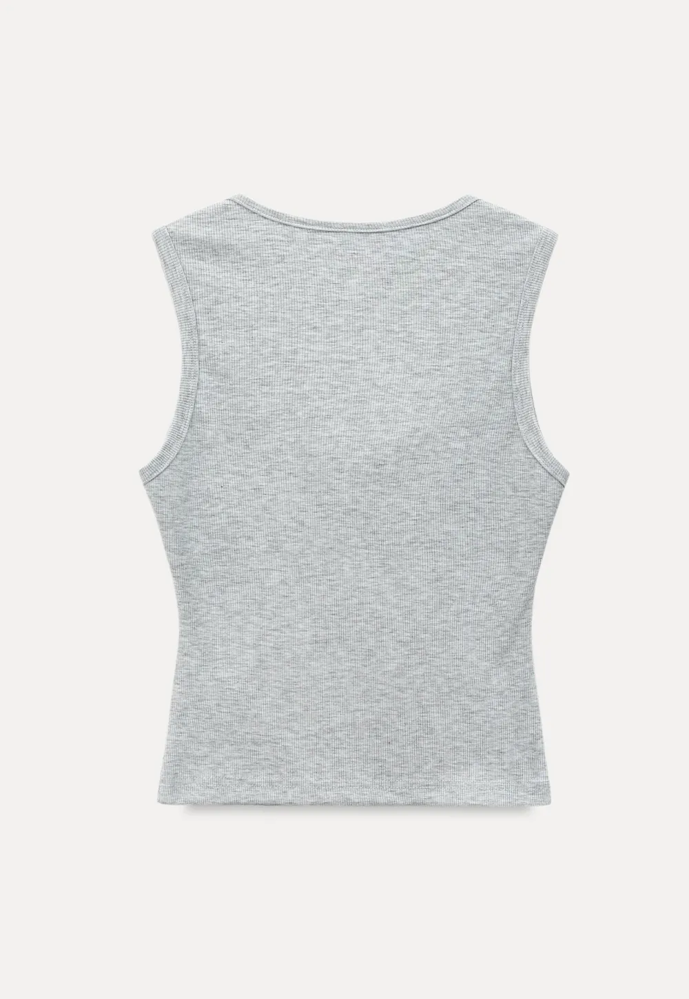 Ribbed Knit Square Neck Sleeveless Top