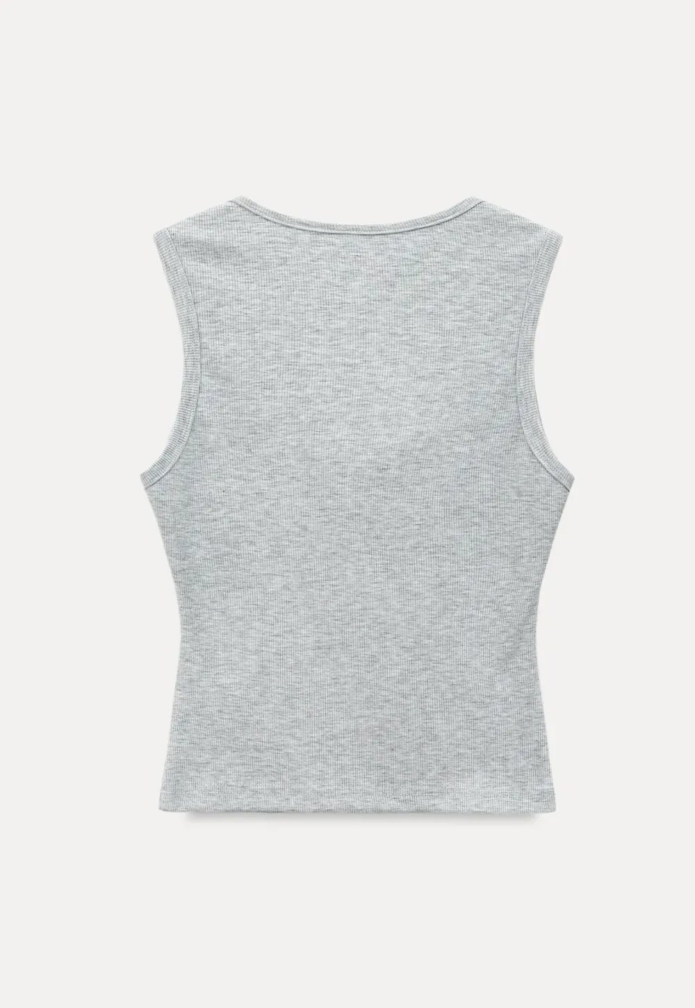 Ribbed Knit Square Neck Sleeveless Top