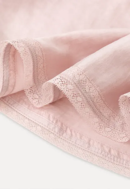 Sheer Layered Top with Floral Applique and Lace Trim