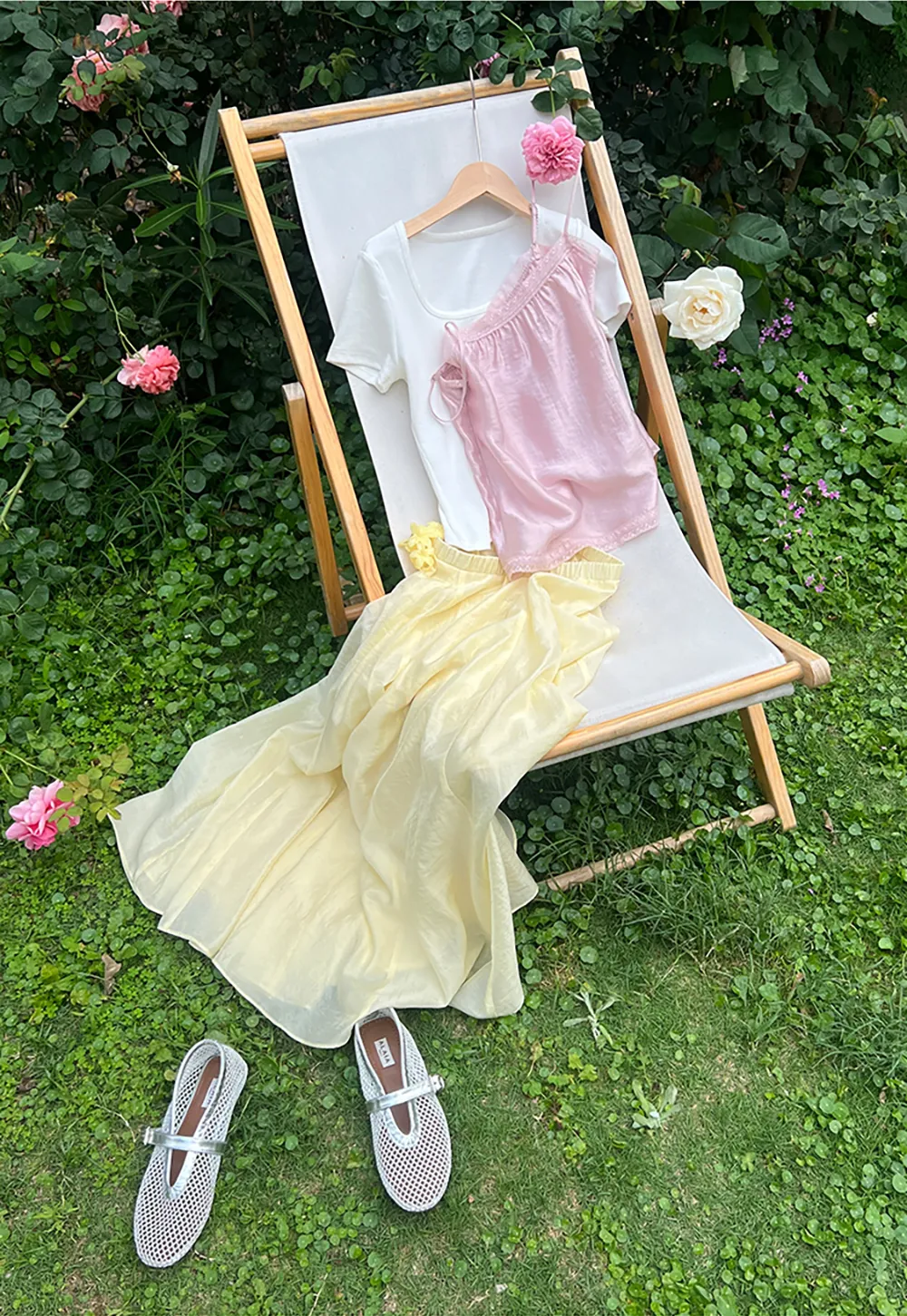 Sheer Layered Top with Floral Applique and Lace Trim