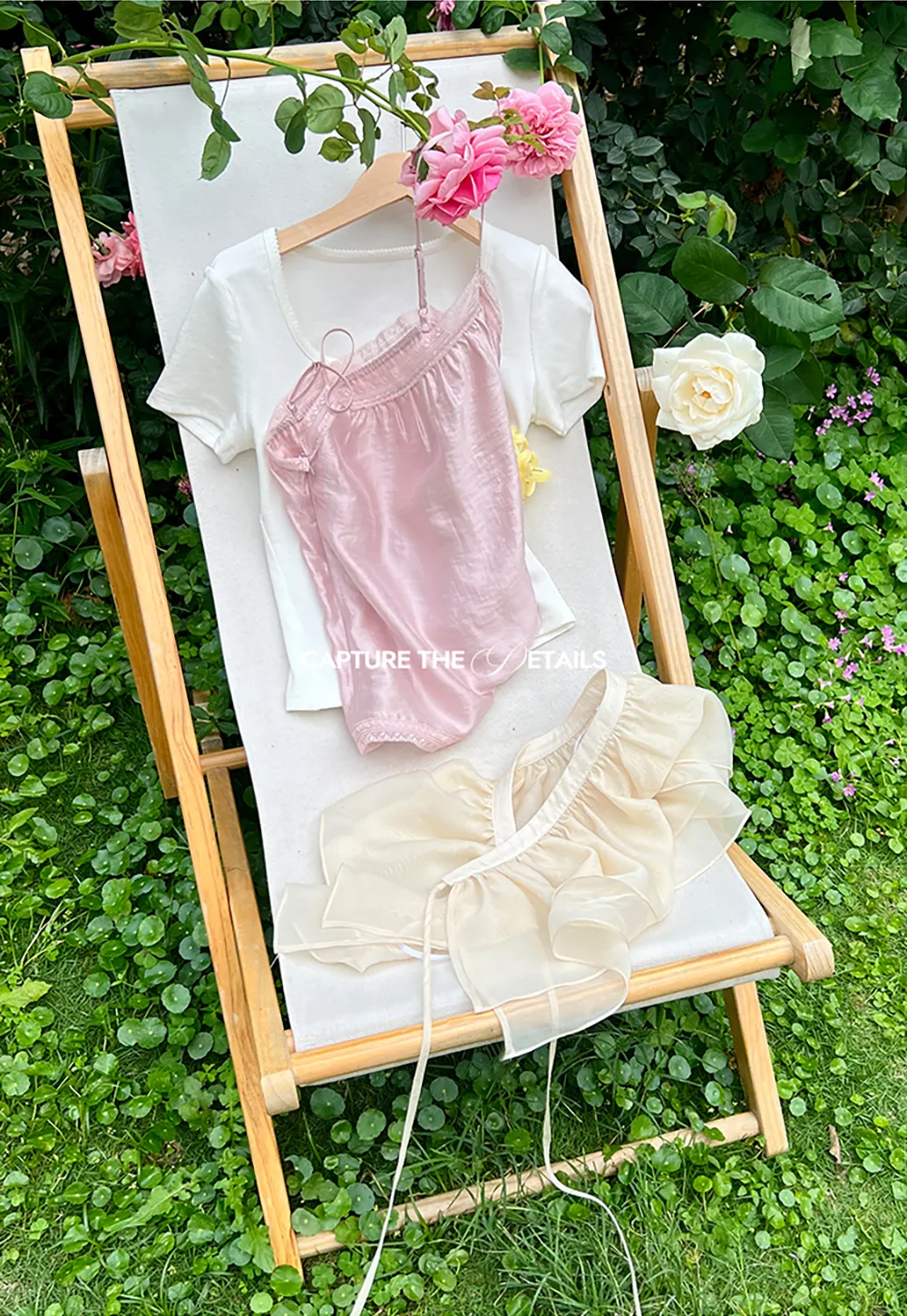 Sheer Layered Top with Floral Applique and Lace Trim