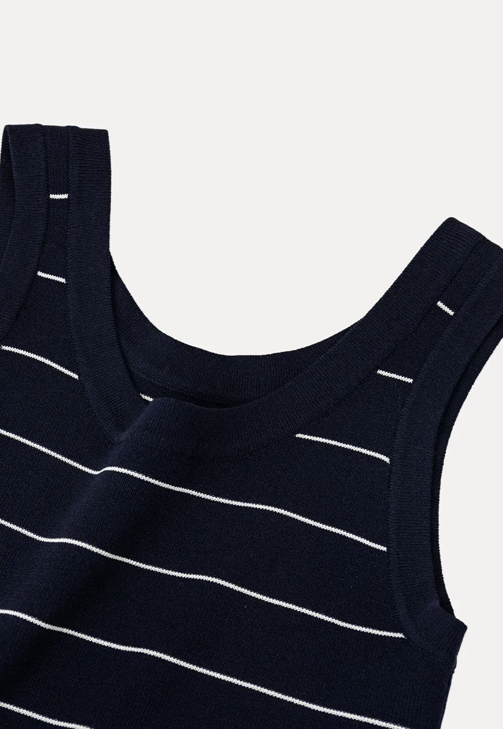 Horizontal Striped Ribbed Knit Tank Top