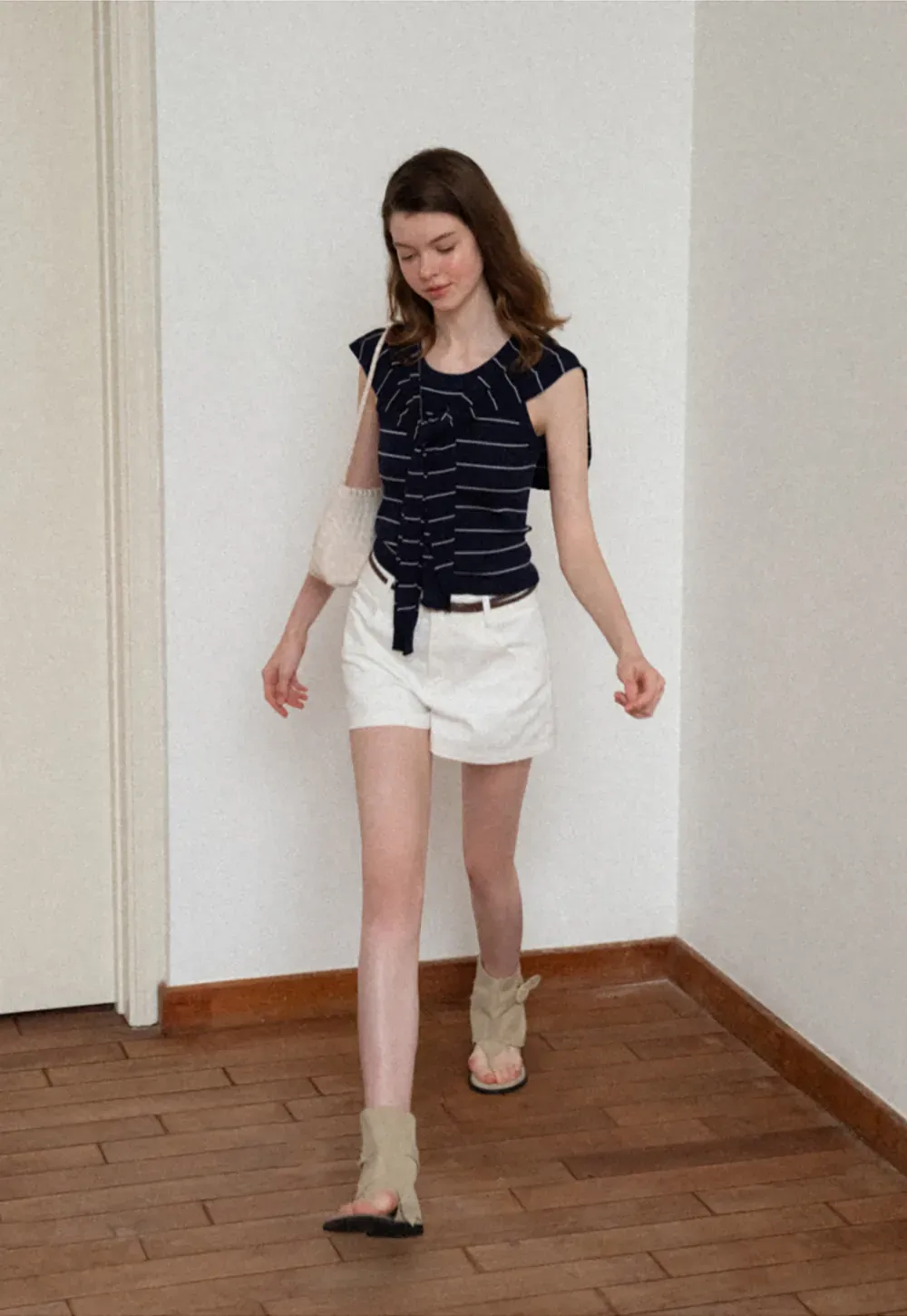 Horizontal Striped Ribbed Knit Tank Top