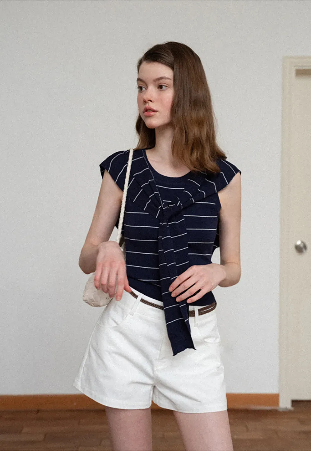 Horizontal Striped Ribbed Knit Tank Top