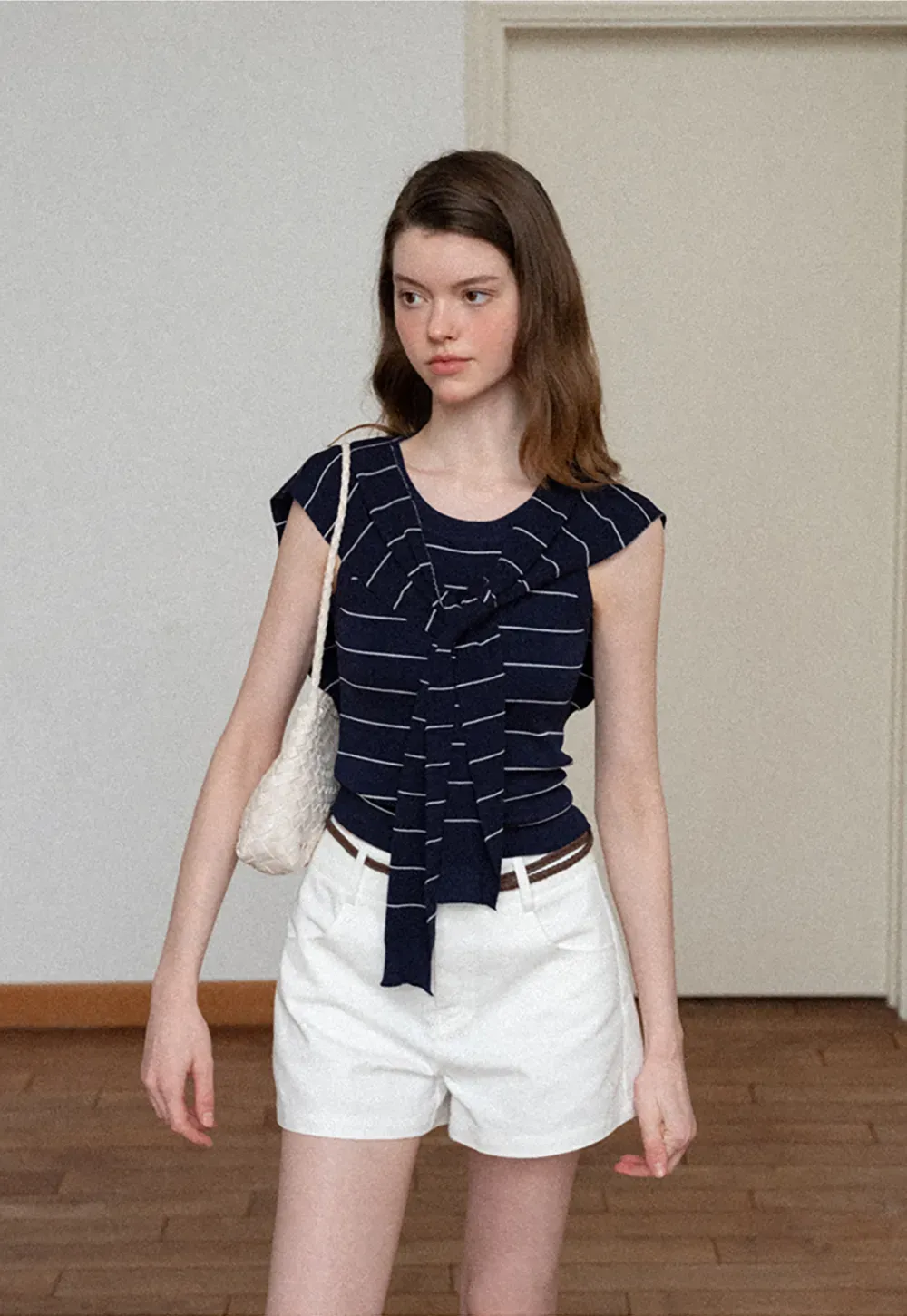 Horizontal Striped Ribbed Knit Tank Top