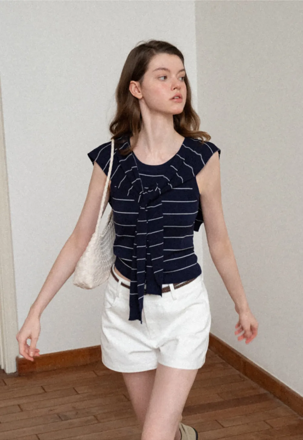 Horizontal Striped Ribbed Knit Tank Top