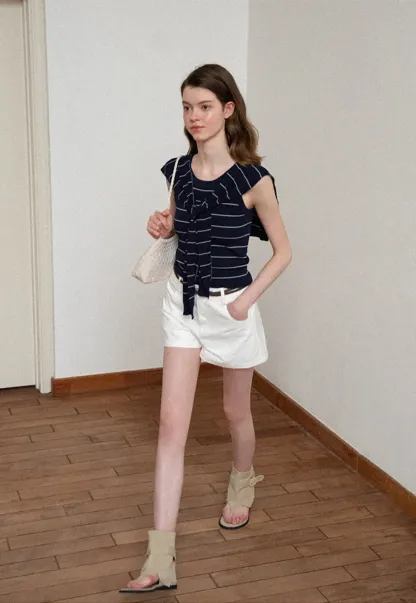 Horizontal Striped Ribbed Knit Tank Top