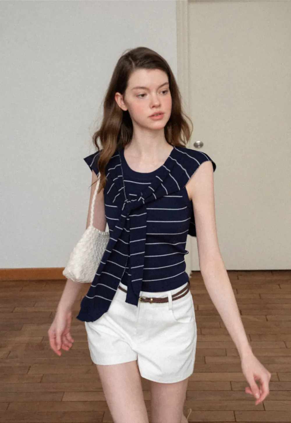 Horizontal Striped Ribbed Knit Tank Top