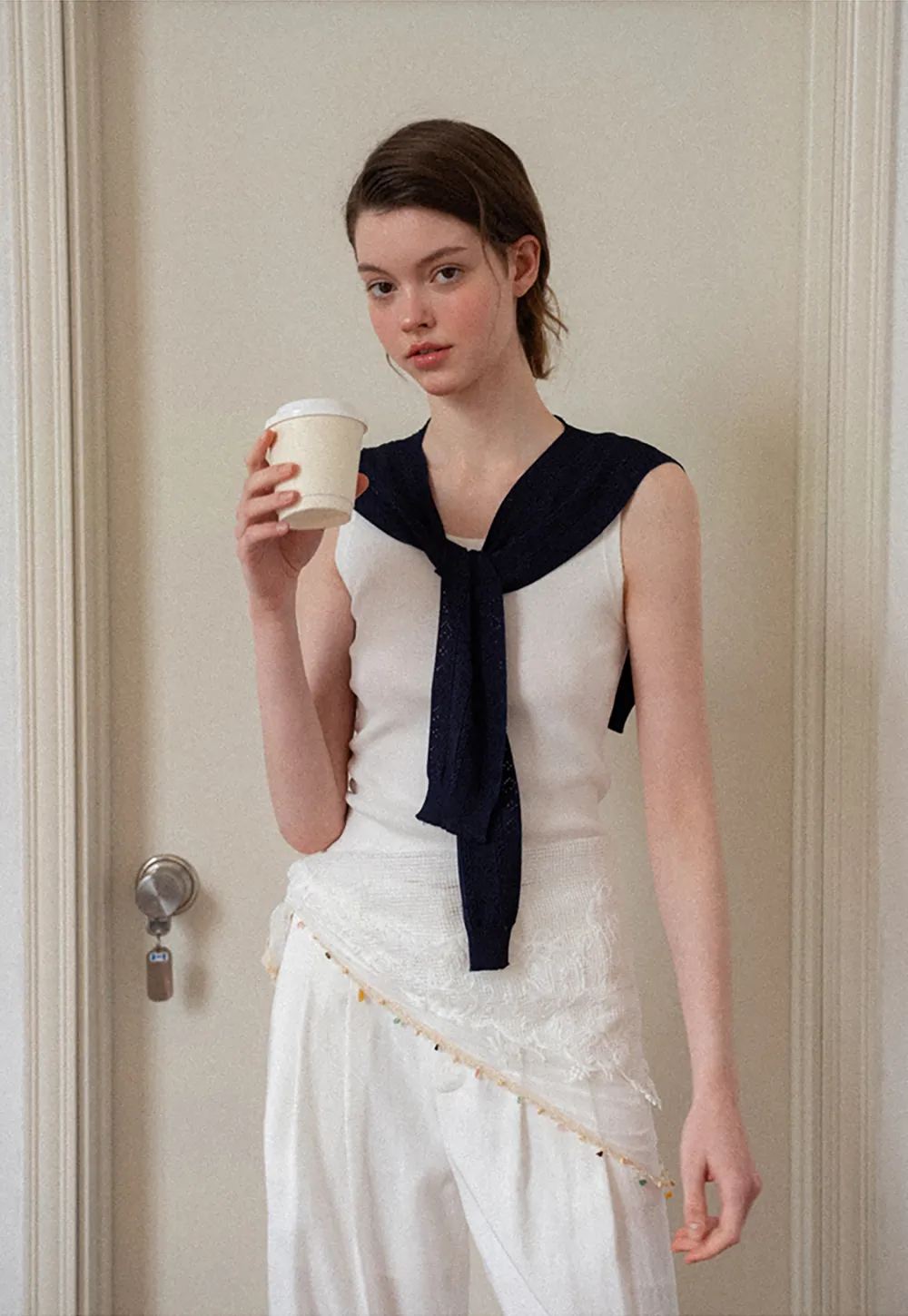 Horizontal Striped Ribbed Knit Tank Top