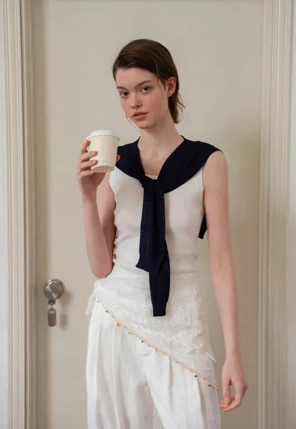 Horizontal Striped Ribbed Knit Tank Top