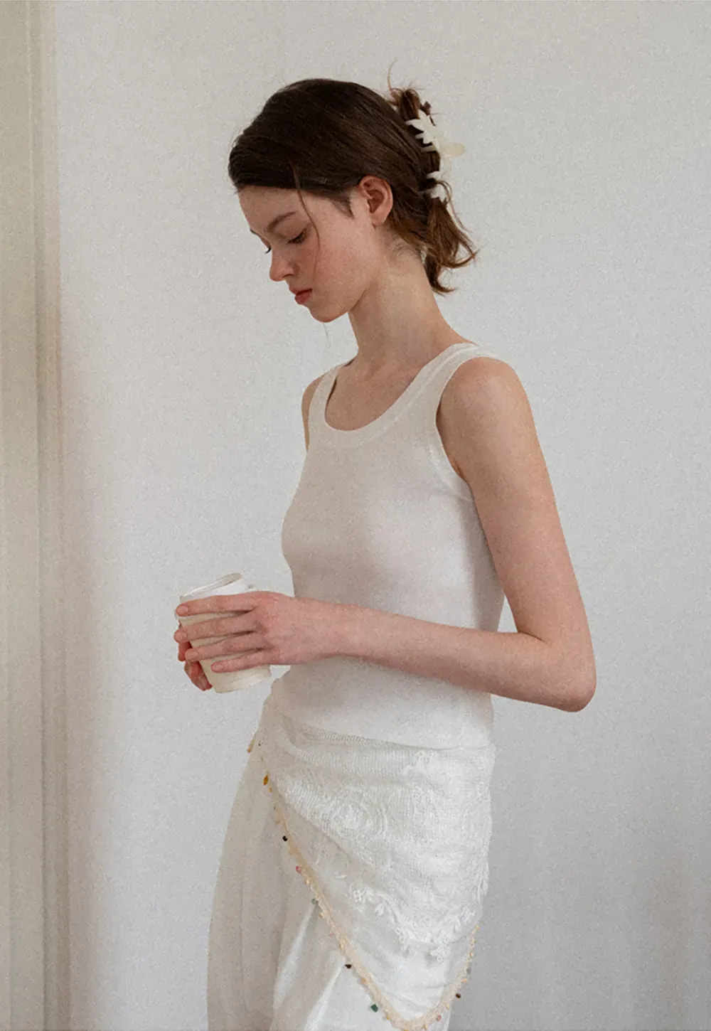 Horizontal Striped Ribbed Knit Tank Top