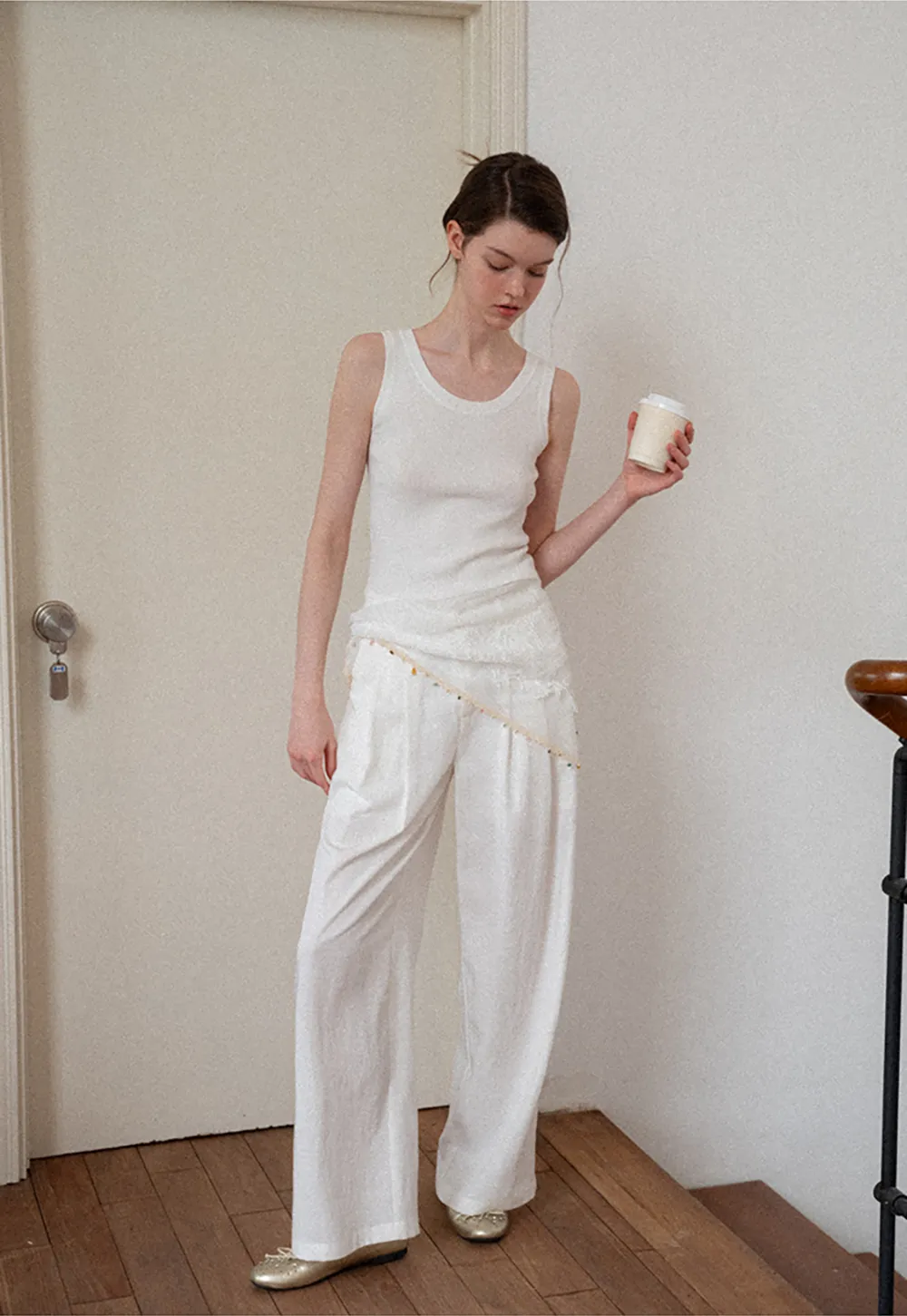 Horizontal Striped Ribbed Knit Tank Top