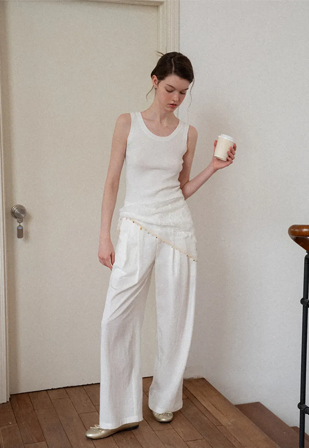 Horizontal Striped Ribbed Knit Tank Top