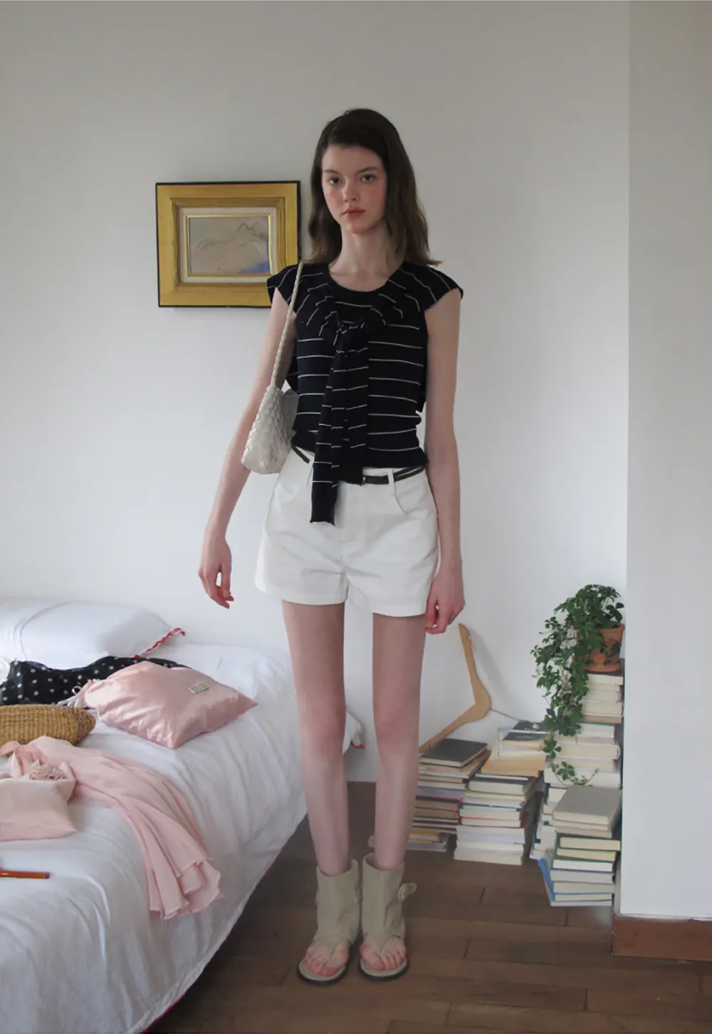 Horizontal Striped Ribbed Knit Tank Top