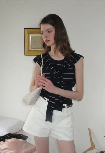 Horizontal Striped Ribbed Knit Tank Top