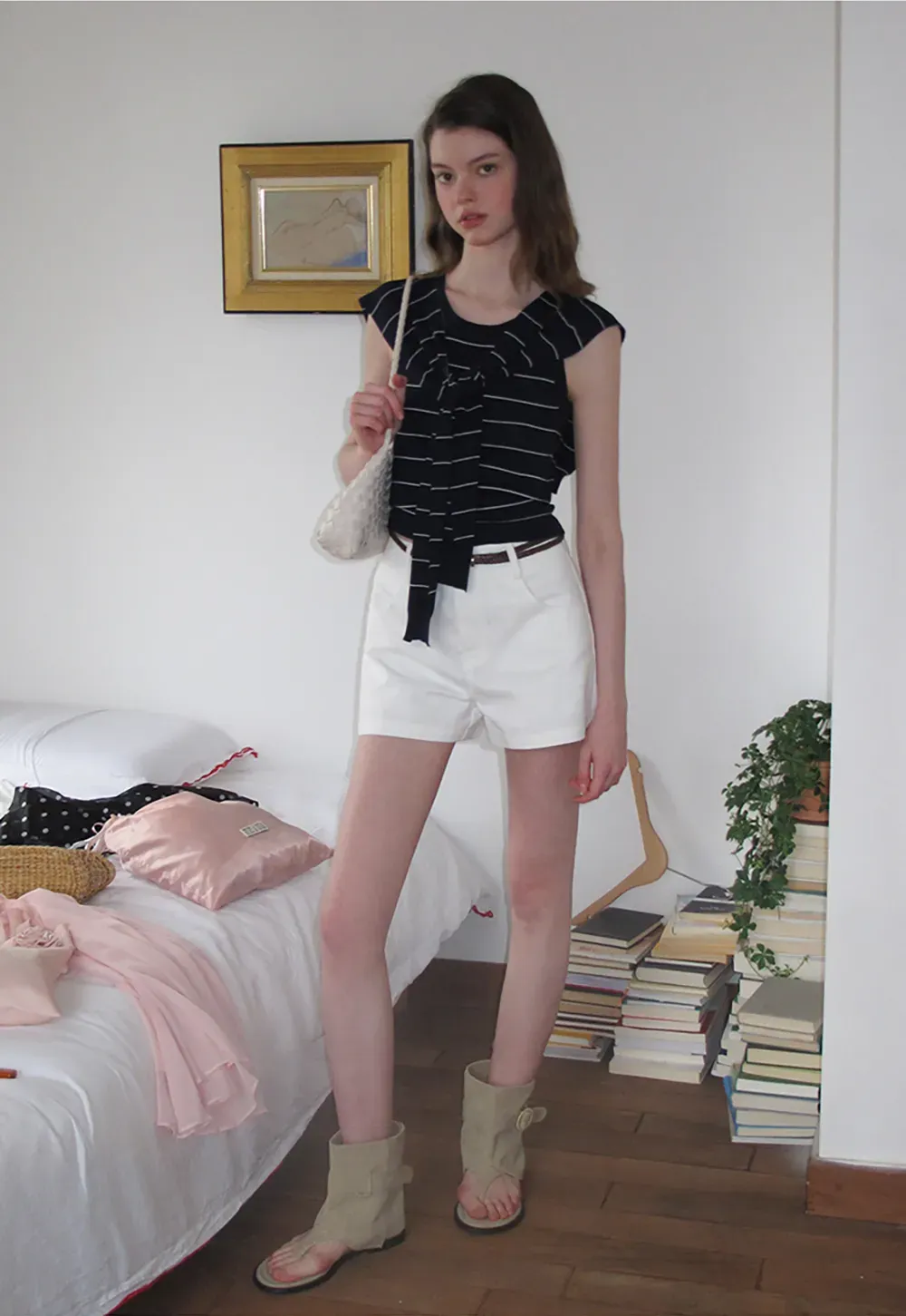 Horizontal Striped Ribbed Knit Tank Top