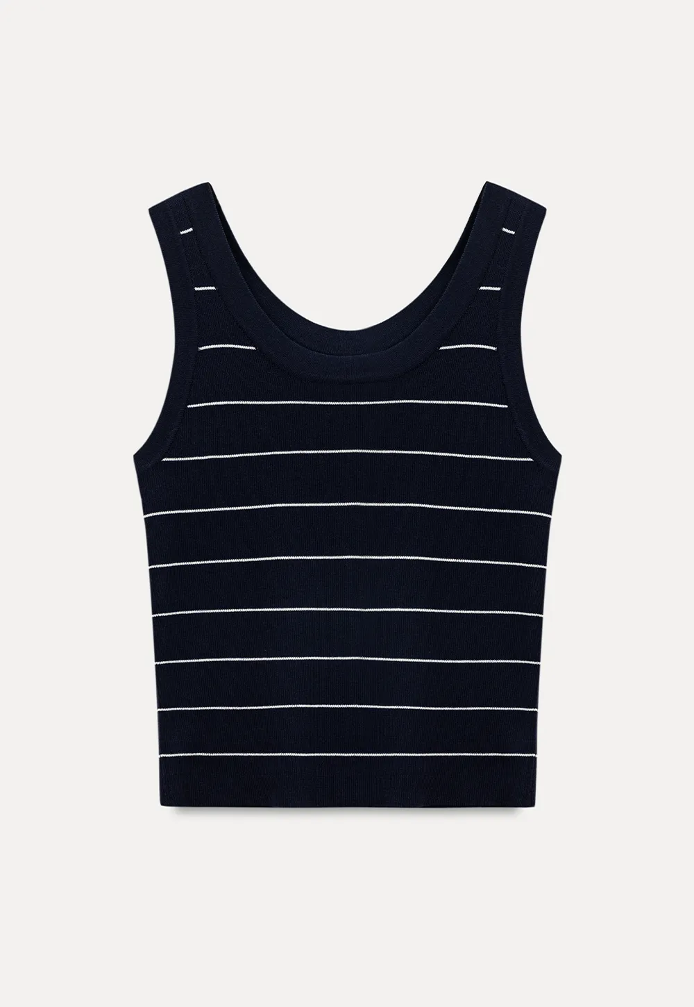 Horizontal Striped Ribbed Knit Tank Top