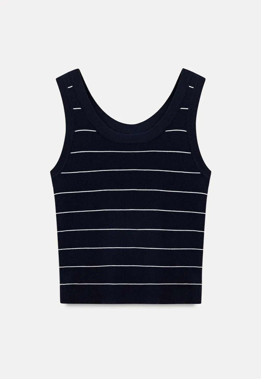 Horizontal Striped Ribbed Knit Tank Top