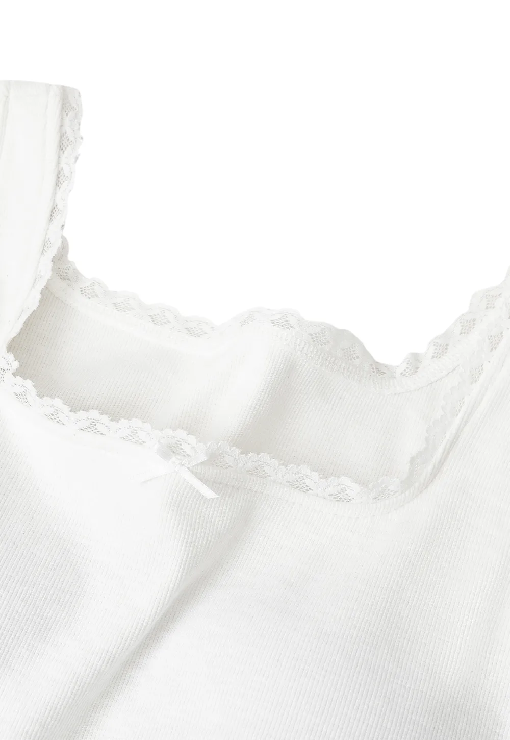 Lace Trim Square Neck Tank Top