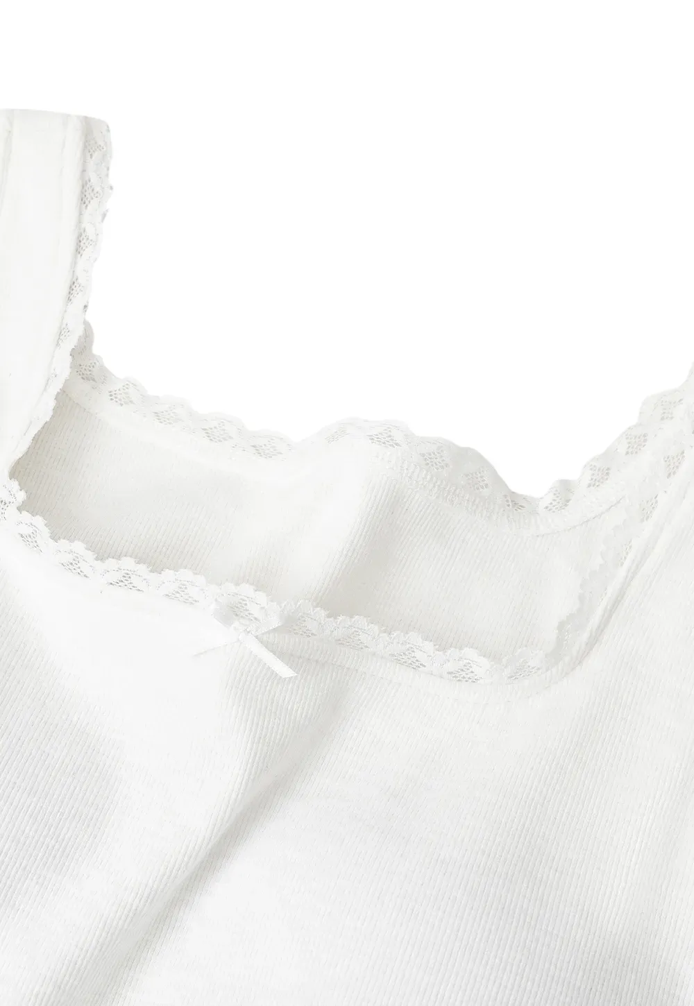 Lace Trim Square Neck Tank Top