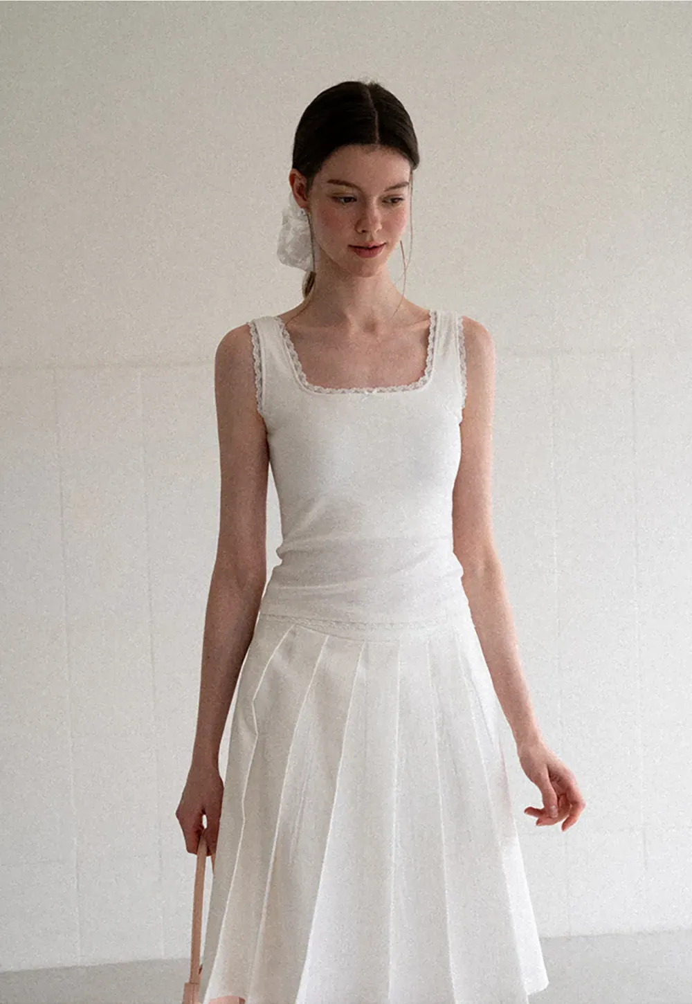 Lace Trim Square Neck Tank Top