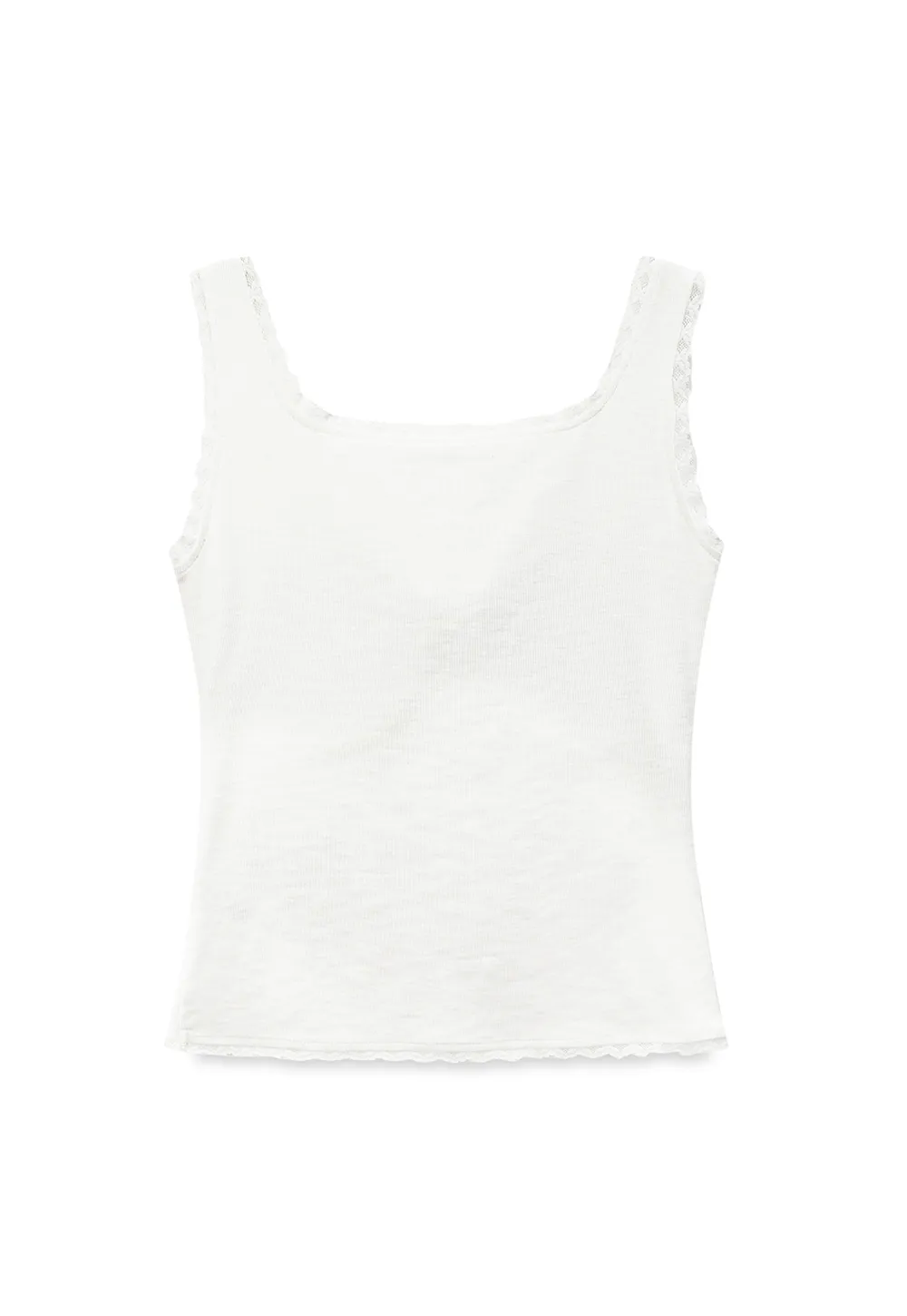 Lace Trim Square Neck Tank Top