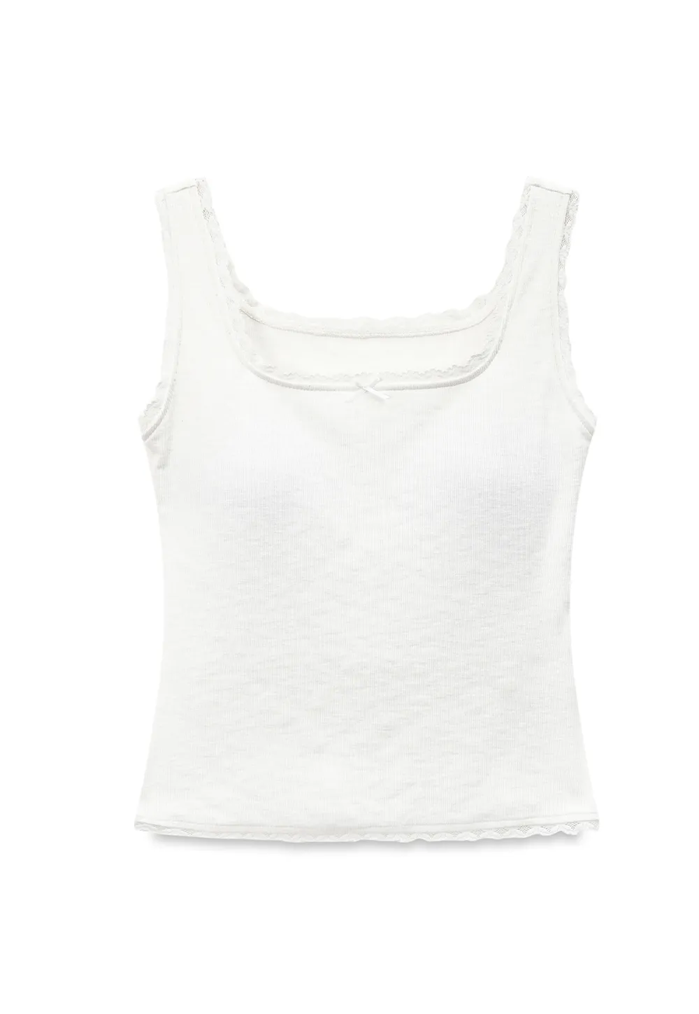 Lace Trim Square Neck Tank Top