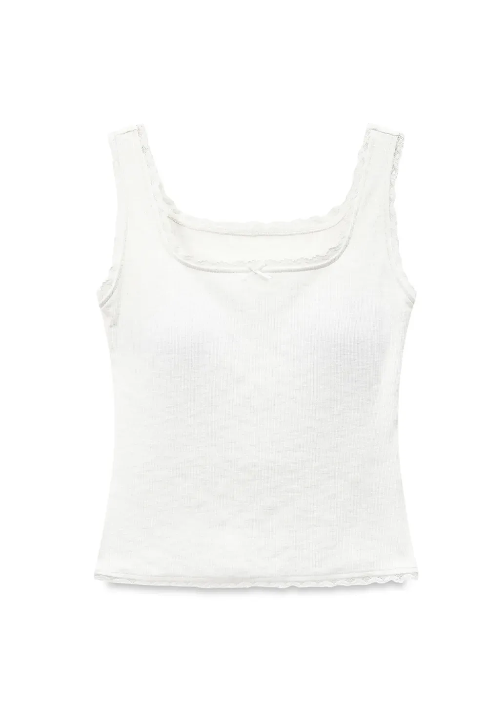 Lace Trim Square Neck Tank Top