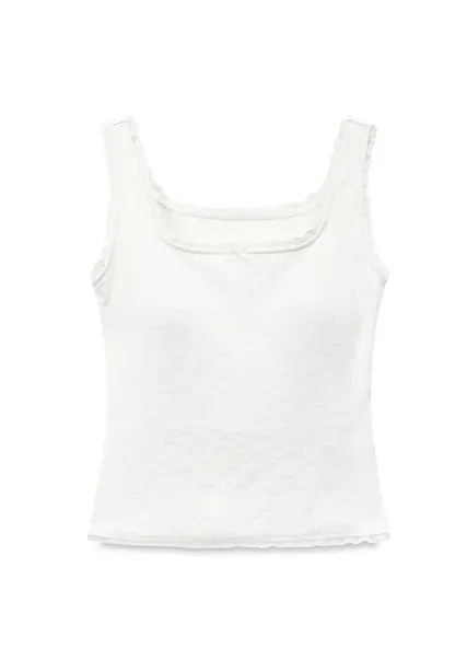 Lace Trim Square Neck Tank Top