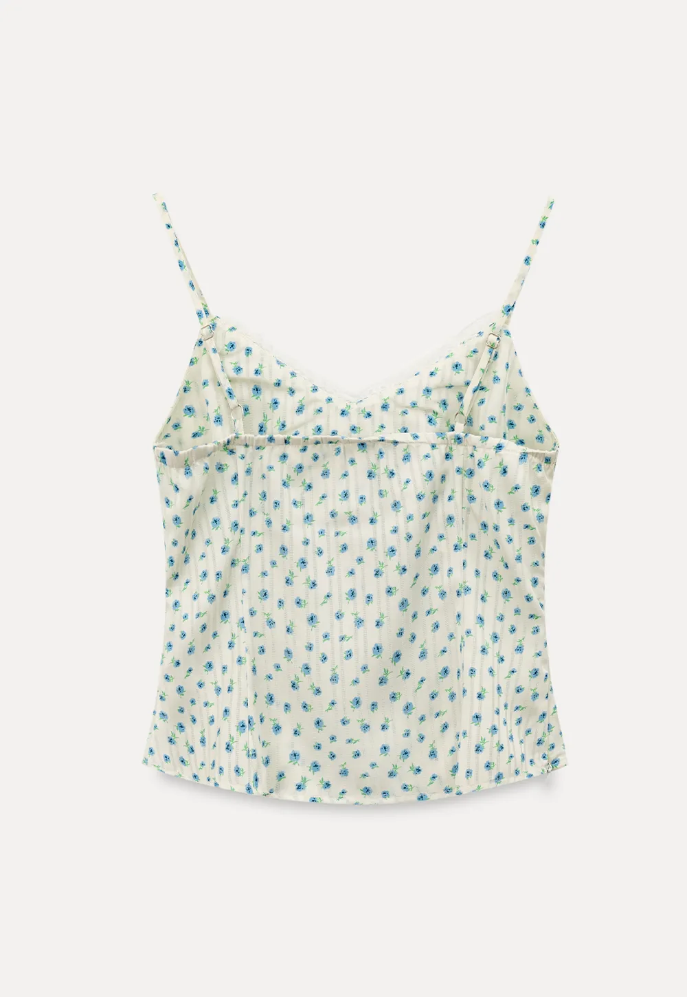 Lace Trim Polka Dot Drawstring Tank Top